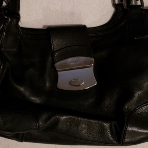 Prada small/medium hobo purse used but like new black leather - Picture 2 of 2